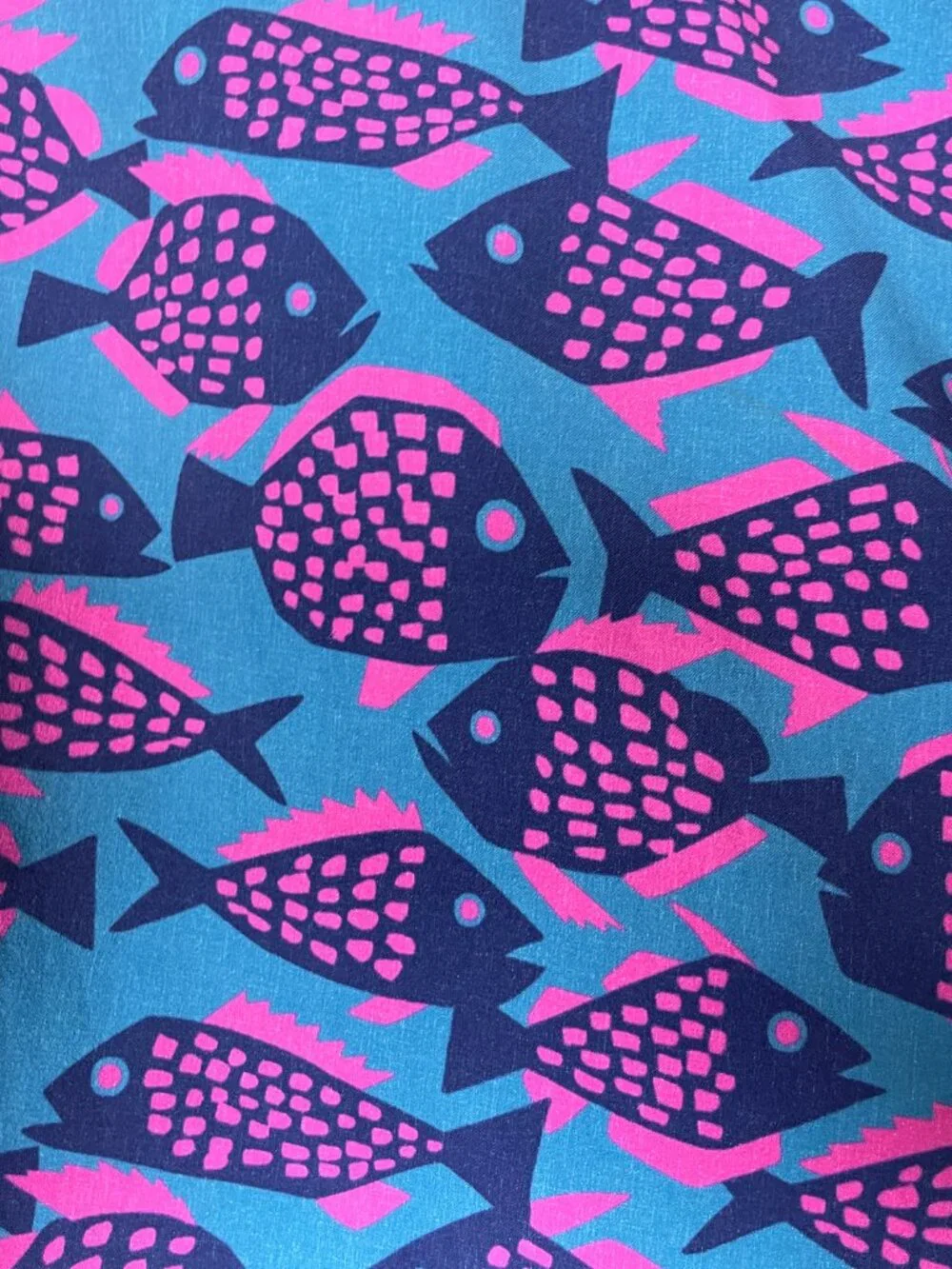 Bonobos Men's Fish Pattern Swim Trunks Large Blue Pink Beach Surf!